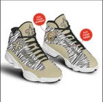 New Orleans Saints Football Air Jordan 13 Sneakers - Stripes Logo Sneaker Personalized - NFL