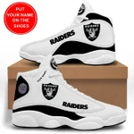 Oakland Raiders Football Air Jordan 13 Sneakers - Logo Sneaker Personalized - NFL
