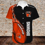 Cleveland Browns Shirts Fireball Button Short Sleeve - NFL