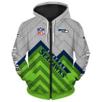 Seattle Seahawks Zip Up Hoodie 3D Sweatshirt For Fan Football