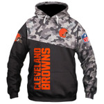 Cleveland Browns Military Hoodie 3D Long Sleeve