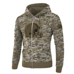 Cleveland Browns Camo Hoodie 3D Printed Pullover Zip Up Hoodies
