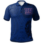 New York Giants Football Polo Shirt -  Polynesian Tatto Circle Crest - NFL