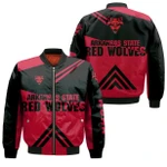 Arkansas State Red Wolves Football Bomber Jacket  - Stripes Cross Shoulders - NCAA