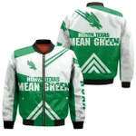 North Texas Mean Green Football Bomber Jacket  - Stripes Cross Shoulders - NCAA