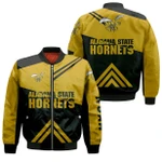 Alabama State Hornets Football Bomber Jacket  - Stripes Cross Shoulders - NCAA