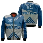 Nevada Wolf Pack Football Bomber Jacket  - Stripes Cross Shoulders - NCAA