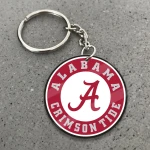 Alabama Crimson Tide Football Keychain -  Polynesian Tatto Circle Crest - NCAA