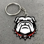 Georgia Bulldogs Football Keychain -  Polynesian Tatto Circle Crest - NCAA