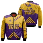 Alcorn State Braves Football Bomber Jacket  - Stripes Cross Shoulders - NCAA