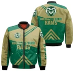 Colorado State Rams Football Bomber Jacket  - Stripes Cross Shoulders - NCAA