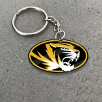 Missouri Tigers Football Keychain -  Polynesian Tatto Circle Crest - NCAA