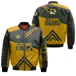 Missouri Tigers Football Bomber Jacket  - Stripes Cross Shoulders - NCAA