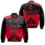 San Diego State Aztecs Football Bomber Jacket  - Stripes Cross Shoulders - NCAA
