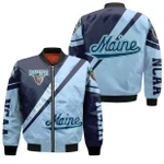Maine Black Bears Logo Bomber Jacket Cross Style - NCAA