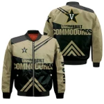 Vanderbilt Commodores Football Bomber Jacket  - Stripes Cross Shoulders - NCAA