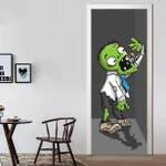 Funny Cute Green Zombie Door Sticker #Halloween