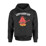 Camping Let's Get Lit Funny Dabbing Campfire Hoodie