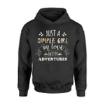Just A Simple Girl In Love With Adventures I Love Camping Sh Hoodie
