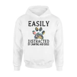 Easily Distracted By Camping And Dogs Gift For Women Hoodie