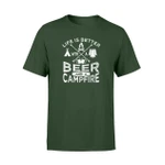 Camping Men Women Beer Campfire Graphic Tee T Shirt