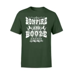 Bonfire And Booze Funny Beer Drinking Camping T Shirt