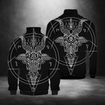 Baphomet Goat Head Satanic Stand Collar Jacket