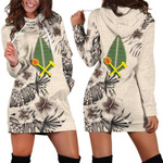 (Alo) Wallis and Futuna Hoodie Dress - The Beige Hibiscus A7