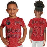 (Custom) Blood Gang T-Shirt Kid Red Bandana A31