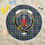 1sttheworld Blanket - Logan Ancient Clan Tartan Crest Tartan Beach Blanket A7 | 1sttheworld