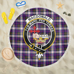 1sttheworld Blanket - MacDonald Dress Modern Clan Tartan Crest Tartan Beach Blanket A7 | 1sttheworld