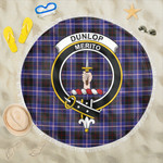 1sttheworld Blanket - Dunlop Modern Clan Tartan Crest Tartan Beach Blanket A7 | 1sttheworld