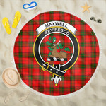 1sttheworld Blanket - Maxwell Modern Clan Tartan Crest Tartan Beach Blanket A7 | 1sttheworld