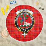 1sttheworld Blanket - Burnett Modern Clan Tartan Crest Tartan Beach Blanket A7 | 1sttheworld