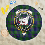 1sttheworld Blanket - Lockhart Modern Clan Tartan Crest Tartan Beach Blanket A7 | 1sttheworld