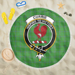 1sttheworld Blanket - Currie Clan Tartan Crest Tartan Beach Blanket A7 | 1sttheworld
