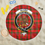 1sttheworld Blanket - Munro Modern Clan Tartan Crest Tartan Beach Blanket A7 | 1sttheworld