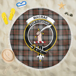 1sttheworld Blanket - MacRae Hunting Weathered Clan Tartan Crest Tartan Beach Blanket A7 | 1sttheworld