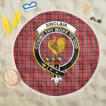 1sttheworld Blanket - Sinclair Modern Clan Tartan Crest Tartan Beach Blanket A7 | 1sttheworld