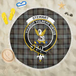 1sttheworld Blanket - Stewart Old Weathered Clan Tartan Crest Tartan Beach Blanket A7 | 1sttheworld