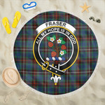 1sttheworld Blanket - Fraser Hunting Ancient Clan Tartan Crest Tartan Beach Blanket A7 | 1sttheworld