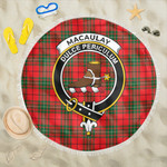 1sttheworld Blanket - MacAulay Modern Clan Tartan Crest Tartan Beach Blanket A7 | 1sttheworld