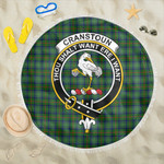 1sttheworld Blanket - Cranstoun Clan Tartan Crest Tartan Beach Blanket A7 | 1sttheworld