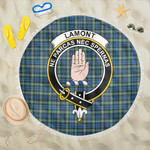 1sttheworld Blanket - Lamont Ancient Clan Tartan Crest Tartan Beach Blanket A7 | 1sttheworld