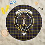 1sttheworld Blanket - MacLellan Modern Clan Tartan Crest Tartan Beach Blanket A7 | 1sttheworld