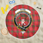 1sttheworld Blanket - Ross Modern Clan Tartan Crest Tartan Beach Blanket A7 | 1sttheworld