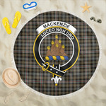 1sttheworld Blanket - MacKenzie Weathered Clan Tartan Crest Tartan Beach Blanket A7 | 1sttheworld