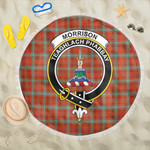 1sttheworld Blanket - Morrison Red Ancient Clan Tartan Crest Tartan Beach Blanket A7 | 1sttheworld