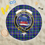 1sttheworld Blanket - Weir Modern Clan Tartan Crest Tartan Beach Blanket A7 | 1sttheworld