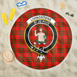 1sttheworld Blanket - Livingstone Modern Clan Tartan Crest Tartan Beach Blanket A7 | 1sttheworld